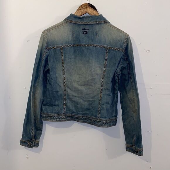 Moschino Cheap and Chic Studded Denim Jacket Size 8 - Picture 8 of 9